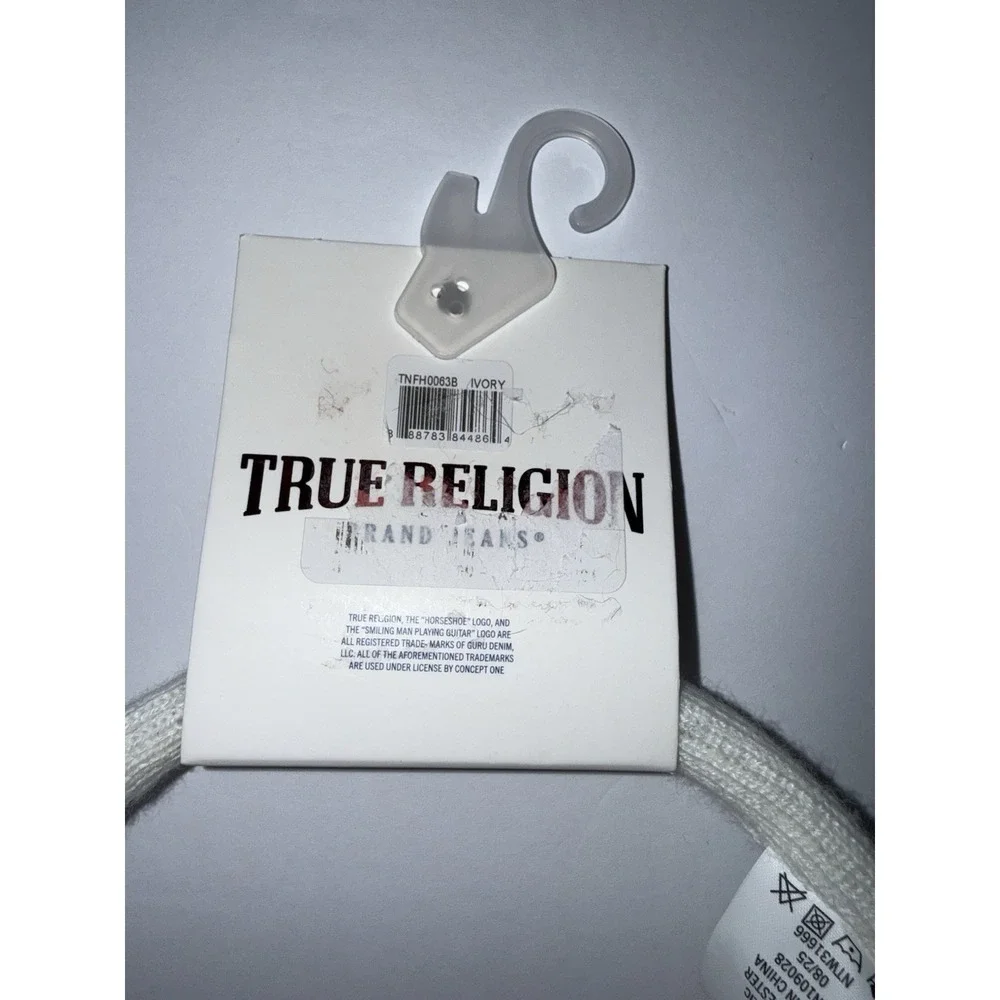 True Religion Ivory Knit Sherpa Earmuffs Warm Winter One Size Snow Cold NWT